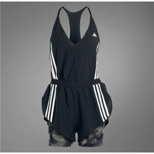 Adidas One Piece Running Suit 3-Stripes Runsie Black IK5010 Women’s Size M NWT